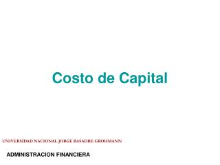 Costo de Capital