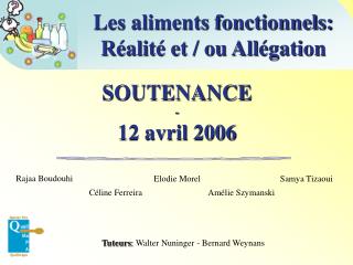 SOUTENANCE - 12 avril 2006