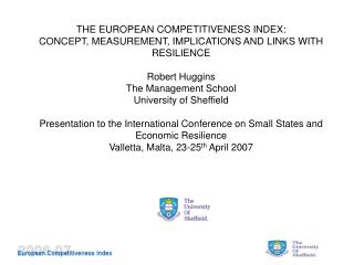 THE EUROPEAN COMPETITIVENESS INDEX: CONCEPT, MEASUREMENT, IMPLICATIONS AND LINKS WITH RESILIENCE