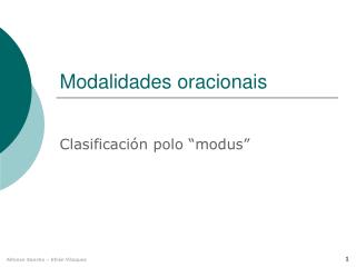 Modalidades oracionais