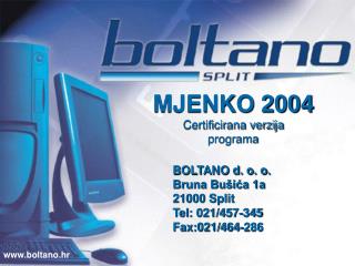 MJENKO 2004 Certificirana verzija programa