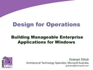 Design for Operations