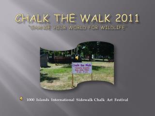 CHALK THE WALK 2011 “Change Your World for Wildlife”