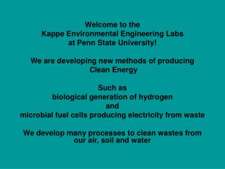 Welcome to the Kappe Environmental Engineering Labs at Penn State University!