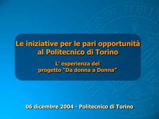 06 dicembre 2004 - Politecnico di Torino