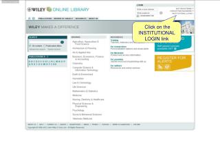 Click on the INSTITUTIONAL LOGIN link