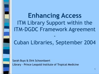 Sarah Buys &amp; Dirk Schoonbaert Library - Prince Leopold Institute of Tropical Medicine