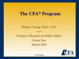 The CFA ® Program