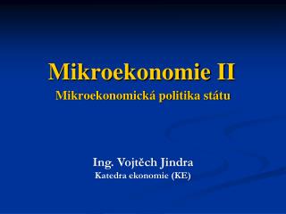 Mikroekonomická politika státu