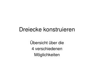 Dreiecke konstruieren