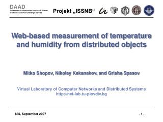 Web-based measurement of temperature and humidity from distributed objects