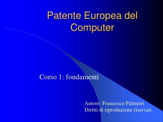 Patente Europea del Computer