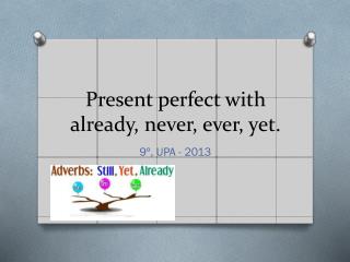 Present perfect with already, never, ever, yet.
