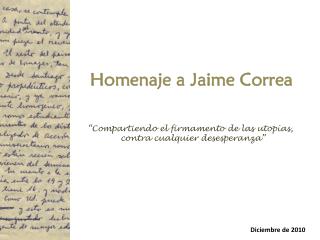 Homenaje a Jaime Correa