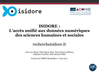 ISIDORE : L'accès unifié aux données numériques des sciences humaines et sociales