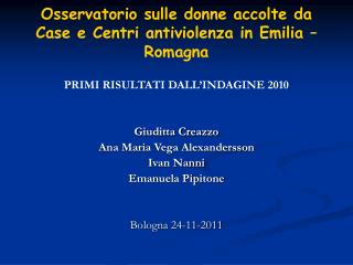 Osservatorio sulle donne accolte da Case e Centri antiviolenza in Emilia – Romagna