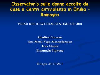 Osservatorio sulle donne accolte da Case e Centri antiviolenza in Emilia – Romagna