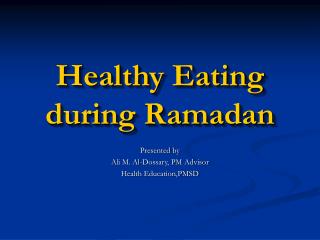 Healthy Eating during Ramadan