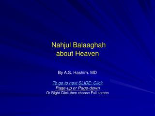 Nahjul Balaaghah about Heaven