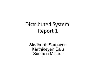 Distributed System  Report 1