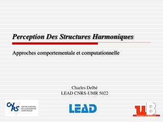 Perception Des Structures Harmoniques Approches comportementale et computationnelle