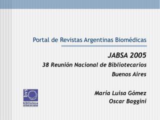 Portal de Revistas Argentinas Biomédicas