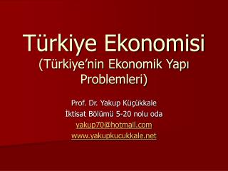 Türkiye Ekonomisi (Türkiye’nin Ekonomik Yapı Problemleri)