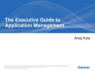 The Executive Guide to Application Management