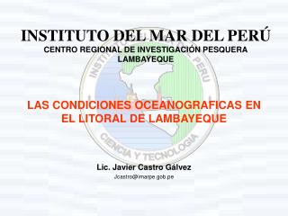 LAS CONDICIONES OCEANOGRAFICAS EN EL LITORAL DE LAMBAYEQUE