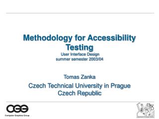 Methodology for Accessibility Testing User Interface Design summer semester 2003/04
