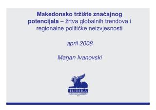 I Makroekonomska slika Makedonske ekonomije (stabilizacija i ubrzani rast)