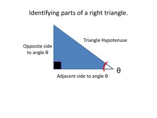 Identifying parts of a right triangle.
