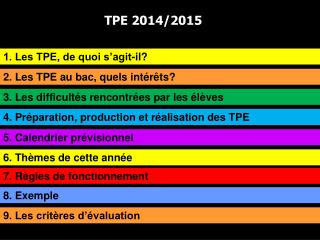TPE 2014/2015
