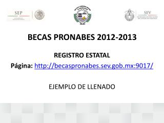BECAS PRONABES 2012-2013