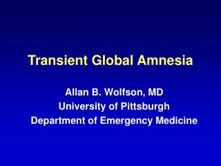 Transient Global Amnesia