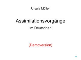 Ursula Müller Assimilationsvorgänge im Deutschen (Demoversion)