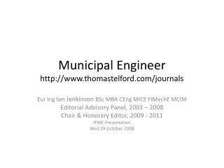 Municipal Engineer thomastelford/journals