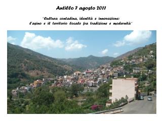 Comitato organizzatore locale Comune di Antillo (ME) Segreteria organizzativa