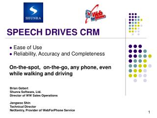 SPEECH DRIVES CRM