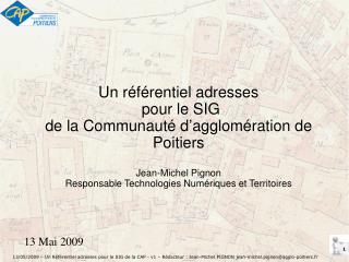 Un référentiel adresses pour le SIG de la Communauté d’agglomération de Poitiers