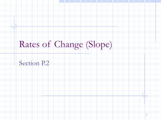 Rates of Change (Slope)