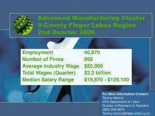 Advanced Manufacturing Cluster 9-County Finger Lakes Region 2nd Quarter 2006