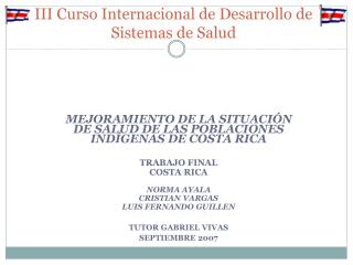 III Curso Internacional de Desarrollo de Sistemas de Salud