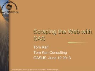 Scraping the Web with SAS
