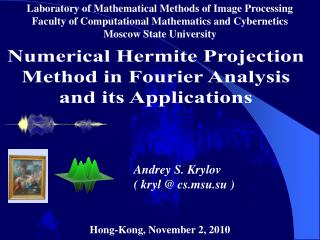 Laboratory of Mathematical Methods of Image Processing