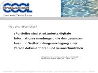 Was sind ePortfolios?