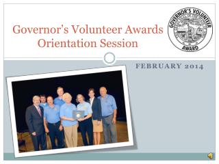 Governor’s Volunteer Awards Orientation Session