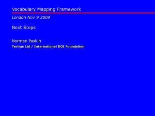 Vocabulary Mapping Framework