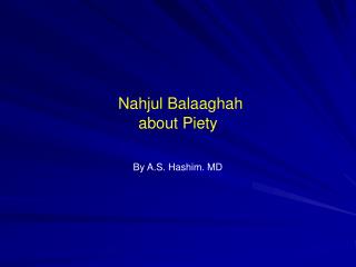 Nahjul Balaaghah about Piety