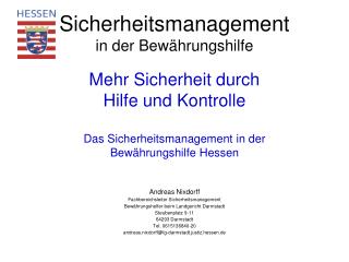 Sicherheitsmanagement in der Bewährungshilfe